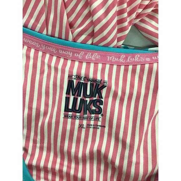 Muk luks silky knit short sleeve chemise and wrap X-Large resort floral new HSN - Picture 4 of 5